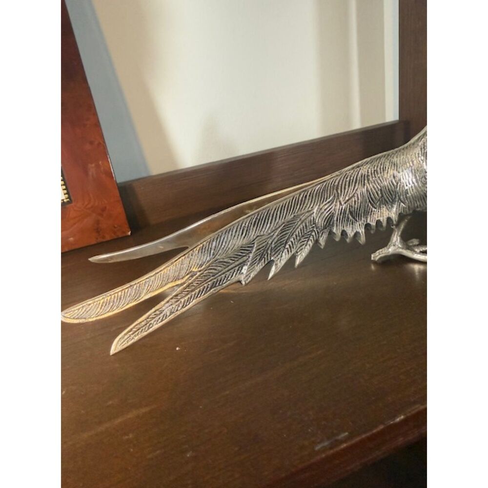 Metallic Bird Sculpture 11ʺ Decorative Accent Modern Minimalist Shelf Decor - Picture 3 of 10